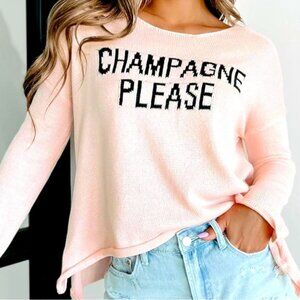 Champagne Please Sweater Sz S Knit Top Sweater NWT